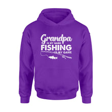 Load image into Gallery viewer, Grandpa is My Name Fishing is My Game Men Hoodie, Gift for Father &#39;s Day - NQS109