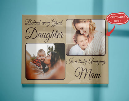 Personalized Canvas| Mother & Daughter - Custom Image Canvas for Mother| Gifts for Her, Mother, Mom T166