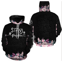 Load image into Gallery viewer, Dog Mom Shirt Hoodie Long Sleeve| Stay Pawsitive Shirt Floral Gift for Her, Dog Mom, Dog Lover Gift| JTSD281