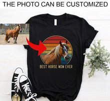 Load image into Gallery viewer, Custom photo best horse mom ever vintage personalized gift women's t-shirt