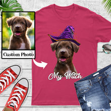 Load image into Gallery viewer, My dog is my witch - custom image for Halloween personalized gift - Standard Women's T-shirt
