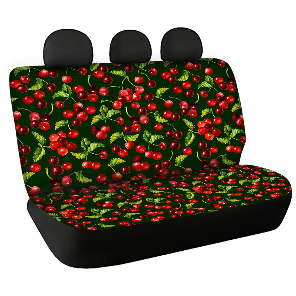 Classic black with red cherries pattern Bench Seat Covers, Fruit pattern Car Seat protector - IPHW1016