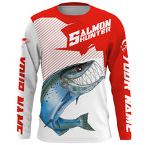 Load image into Gallery viewer, Angry Chinook King Salmon Custom Long sleeve Fishing Shirts, Salmon hunter Fishing jerseys | red IPHW3338