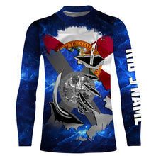 Load image into Gallery viewer, FL Fishing Fish Hook Florida Flag UV protection Custom long sleeves Patriotic fishing apparel gifts - NQS3659