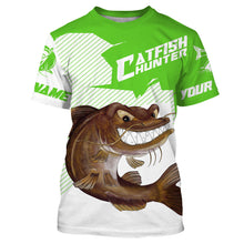 Load image into Gallery viewer, Angry Catfish Custom Long sleeve performance Fishing Shirts, Catfish hunter Fishing jerseys | green IPHW3378