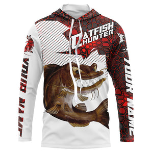 Angry Catfish Custom Long Sleeve Fishing Shirts, Catfish Hunter Fishing Jerseys | Red Camo IPHW4173