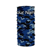 Load image into Gallery viewer, Custom Blue Fishing camo Long Sleeve performance Fishing Shirts, UV Protection Fishing apparel - IPHW1474