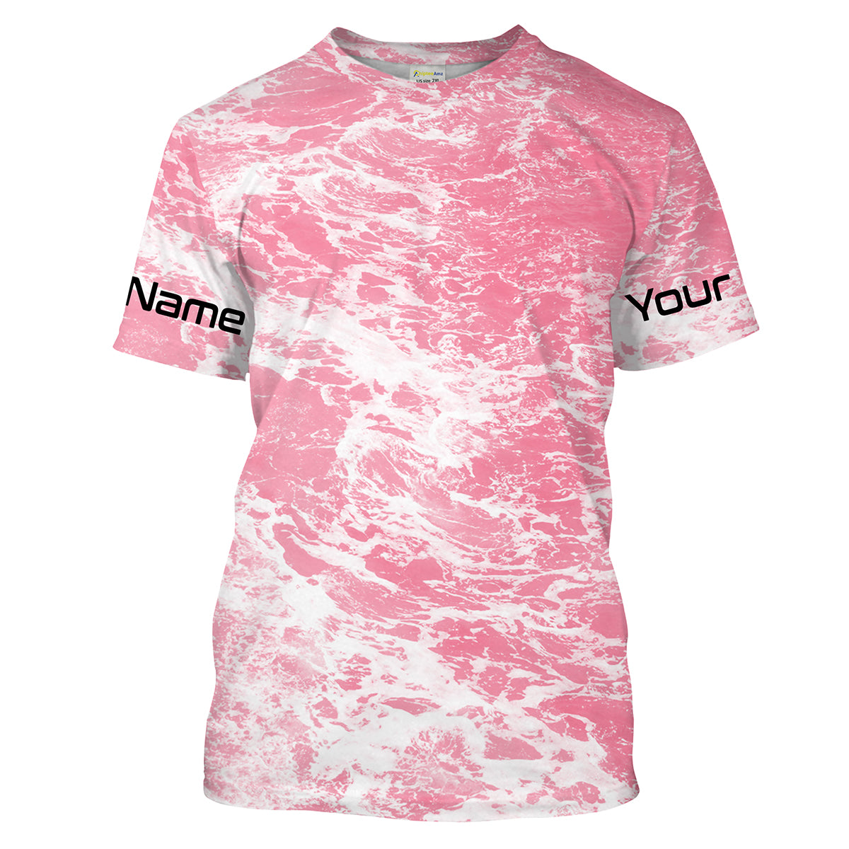 Custom Saltwater Long sleeve Fishing Shirts UV Protection, Sea wave camo Fishing Shirts | pink - IPHW1501