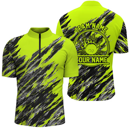 Personalized Bowling Shirts For Men, Bowling Balls And Pins Bowling Team Shirts | Green IPHW4507
