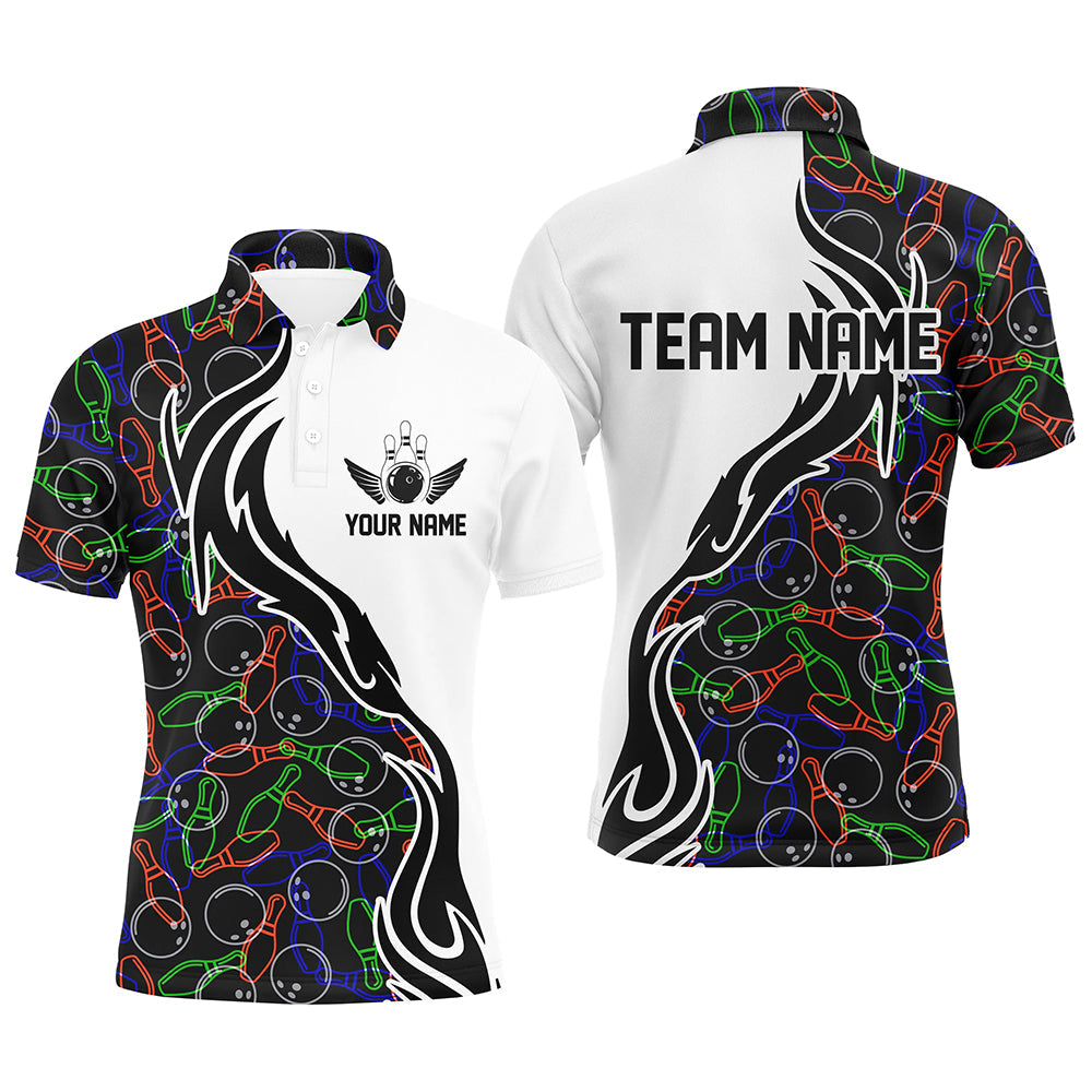 Customized Name Bowling Team Shirts For Men And Women Bowling Pattern Bowling League Jerseys IPHW5485