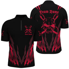 Load image into Gallery viewer, Custom Bowling Shirts For Men And Women, Skull Bowling Team Shirts Bowling Pin | Red IPHW4484