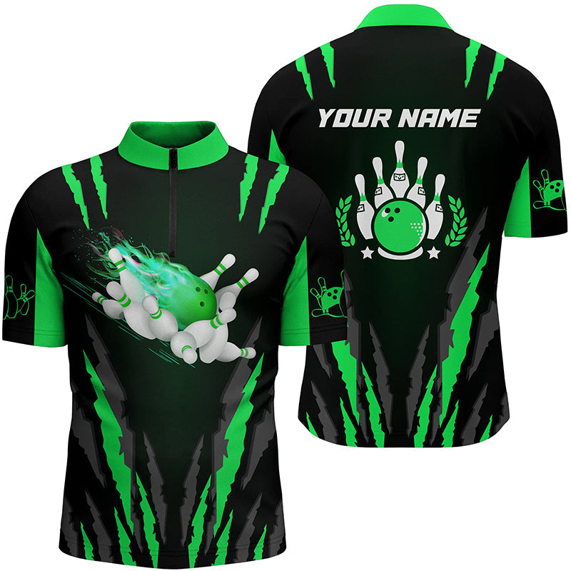Custom bowling shirt for men – personalized team jersey front view
