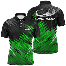 Load image into Gallery viewer, Mens golf polo shirts custom Green and black pattern shirt for mens, personalized golf gifts NQS6594