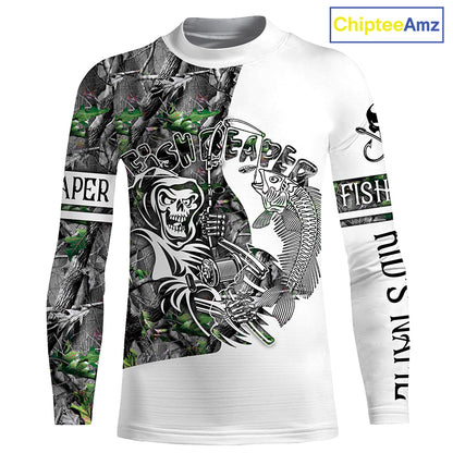 Fish reaper fishing camouflage UV long sleeve shirts Custom fishing apparel NQS2519