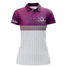 Load image into Gallery viewer, Pink and white Womens golf polo shirts custom name ladies golf shirts, personalized golf gifts NQS6451