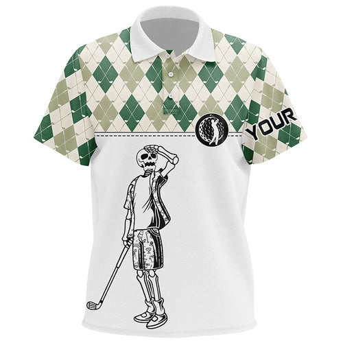 Green argyle pattern Kid golf polo shirts custom golf skull polos shirt for Kid, golf gifts NQS6546