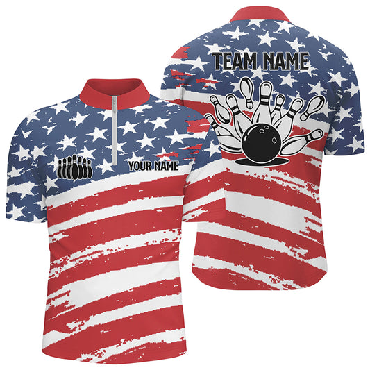 Custom bowling shirt for men – personalized team jersey front view