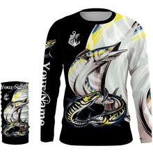 Load image into Gallery viewer, Wahoo saltwater fishing Customize Name UV protection quick dry UPF 30+ long sleeves fishing shirts,gifts for fishing lover NQS2452