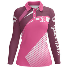Load image into Gallery viewer, Pink Womens golf polos shirts custom name golf tops for ladies, personalized unique golf gifts NQS7128