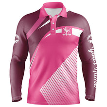 Load image into Gallery viewer, Pink Mens golf polos shirts custom golf tops for mens, personalized unique golf gifts NQS7128
