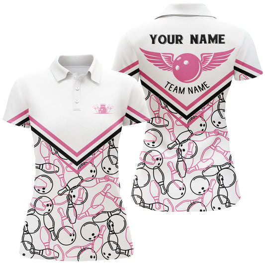 Custom bowling shirt for women – personalized team jersey front view