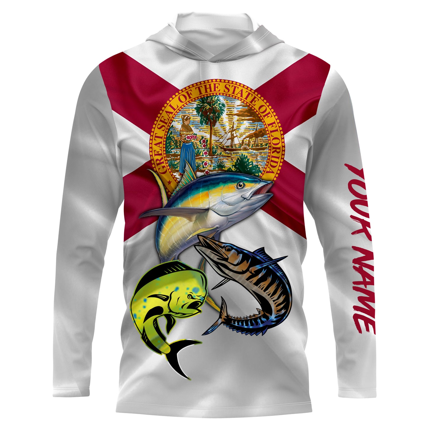 Florida saltwater fishing Mahi mahi, wahoo, tuna custom Long Sleeve Fishing Shirts NQS979