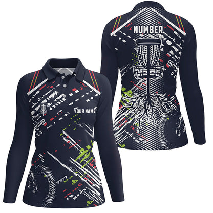 Disc golfing pattern Womens disc golf polo shirts custom team disc golf attire, disc golf jersey NQS6933