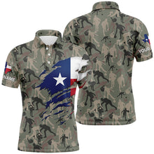 Load image into Gallery viewer, Texas Flag Bowling camo Shirts For Men Bowling Team League Jersey Custom patriot Bowling Polo Shirts NQS6538