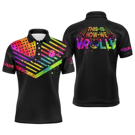 Custom bowling shirt for men – personalized team jersey front view