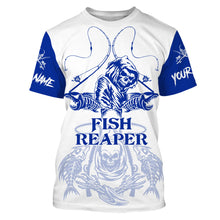 Load image into Gallery viewer, Fish reaper fishing blue shirt Customize Name Long Sleeve Fishing Shirts, fishing gift NQS2484