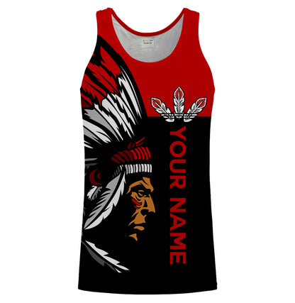 Customize Native American men red tattoo 3D All over print Shirt Indigenous Gifts Apparel NQS2099