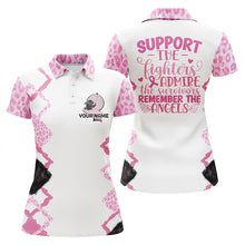 Load image into Gallery viewer, Pink leopard Womens golf polo shirt support the fighters custom breast cancer awareness golf shirts NQS6370