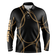 Load image into Gallery viewer, Black gold egg pattern golf shirt custom Mens golf polo shirts, Easter's day golfing gifts NQS4921