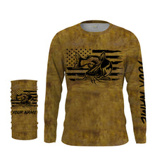 Load image into Gallery viewer, Flathead Catfish Fishing jerseys American flag patriotic, Catfish Long Sleeve Fishing Shirts NQS2208