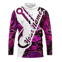 Load image into Gallery viewer, Pink camo fish hook Fishing camo Customize long sleeves fishing shirts NQS1819