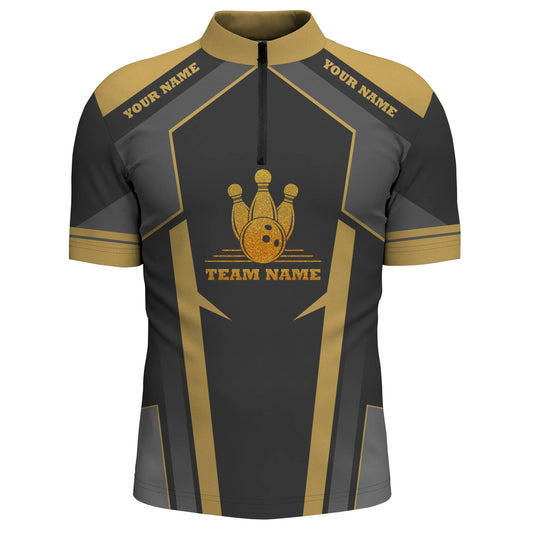 Custom bowling shirt for men – personalized team jersey front view