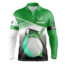 Load image into Gallery viewer, Mens golf polo shirts custom name golf ball men's golf polos, best mens golf wears | Green NQS6930