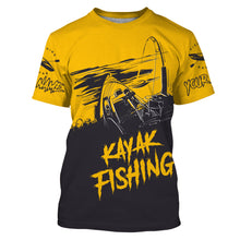 Load image into Gallery viewer, Kayak Fishing Sketch Custom Name All Over Printed UV Protection Long Sleeve, Kayak Performance Shirts FSD2526
