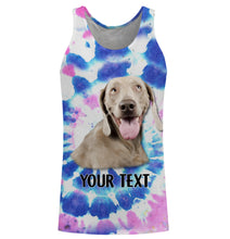 Load image into Gallery viewer, Colorful Tye Dye Spiral with Dog's Face, Custom Dog's Photo and Text 3D All Over Printed Shirt, Personalized Gift FSD2529