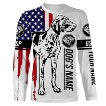 Load image into Gallery viewer, German Shorthaired Pointer American flag shirt, Personalized name GSP shirt, t shirts, hoodie FSD3359