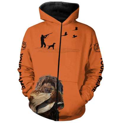 Pudelpointer Dog Pheasant Hunting Custom name Orange Shirts for Upland hunters FSD3955