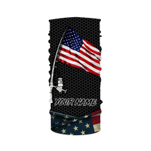 Load image into Gallery viewer, Fishing shirt American flag fishing rod Custom Name Sun protection Shirt Personalized fishing gifts ideas FSD1798