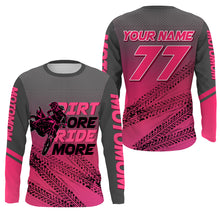 Load image into Gallery viewer, Motocross Mom Personalized Jersey UPF30+ Pink Dirt Bike Mom Racing Shirt Dirt More Ride More NMS1382