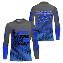 Load image into Gallery viewer, Kid&amp;Adult Custom Motocross Jersey Blue UPF30+ Dirt Bike MX Racing Dirt More Ride More Off-road NMS1459