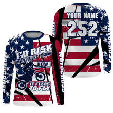 Load image into Gallery viewer, Custom Motocross Jersey UPF30+ I&#39;D Risk The Fall to Fly, Patriotic Dirt Bike Shirt MX Racing NMS1325