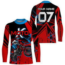 Load image into Gallery viewer, Custom Motocross Jersey Youth Men UPF30+ Red Dirt Bike Shirt MX Racing Off-road MotoX Riding NMS1407