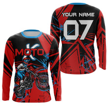 Load image into Gallery viewer, Custom Motocross Jersey Youth Men UPF30+ Red Dirt Bike Shirt MX Racing Off-road MotoX Riding NMS1407