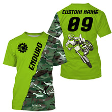 Load image into Gallery viewer, Personalized Enduro Jersey UPF30+ Extreme Off-road Dirt Bike Racing Adult&amp;Kid Green Hard Enduro Shirt| NMS702