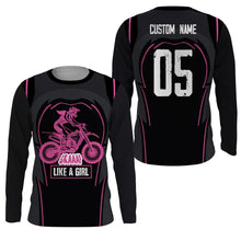 Load image into Gallery viewer, Brap Like A Girl Personalized Riding Jersey UPF30+ Female Riders Dirt Bike Motocross Women Race Shirt| NMS647