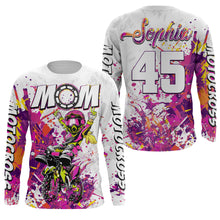 Load image into Gallery viewer, Motocross Mom Personalized Jersey UPF30+ Pink Dirt Bike Mom Racing Shirt Mother&#39;s Day Gift NMS1380